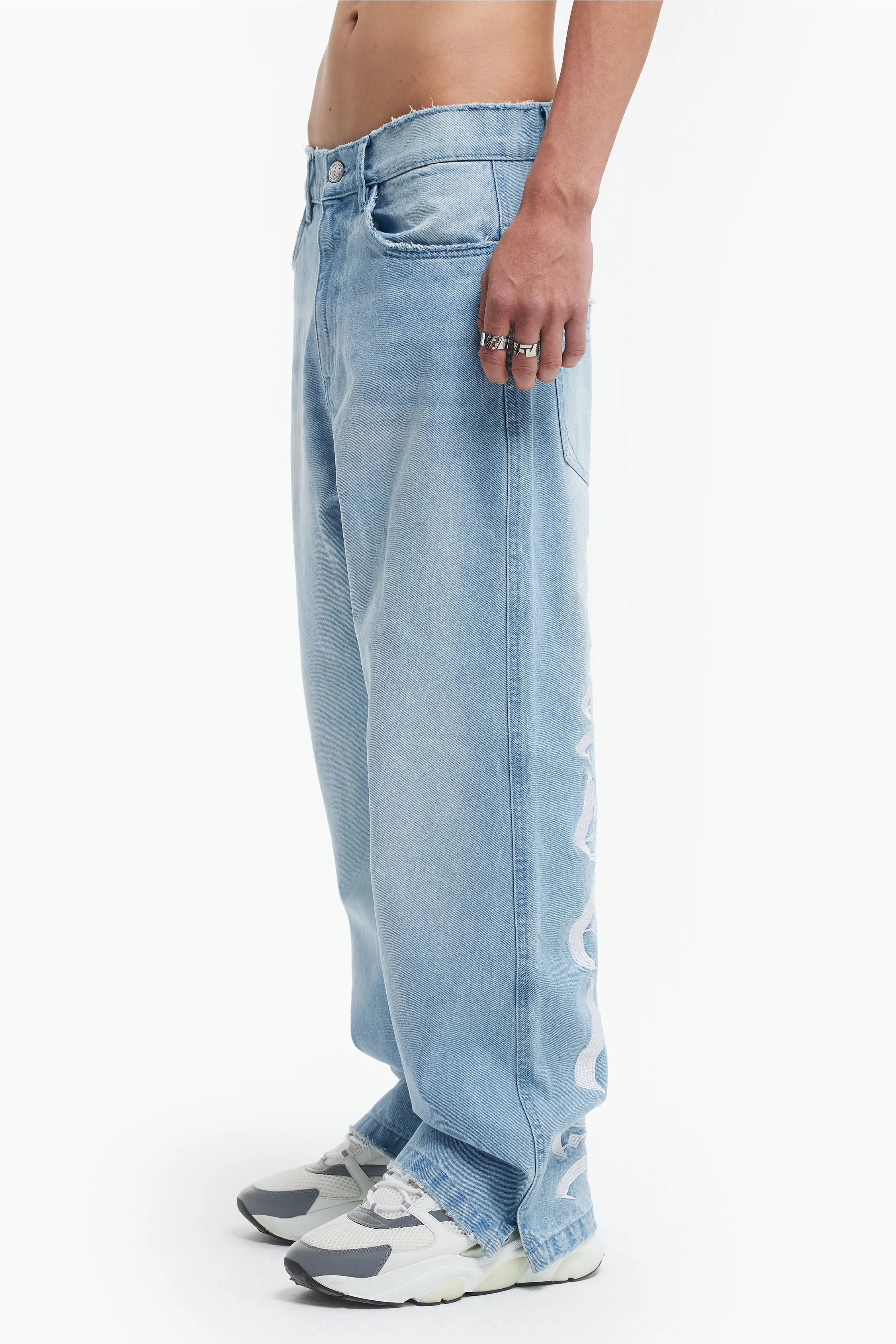 FAVELA FAVELA EMBROIDERY LIGHT BLUE DENIM