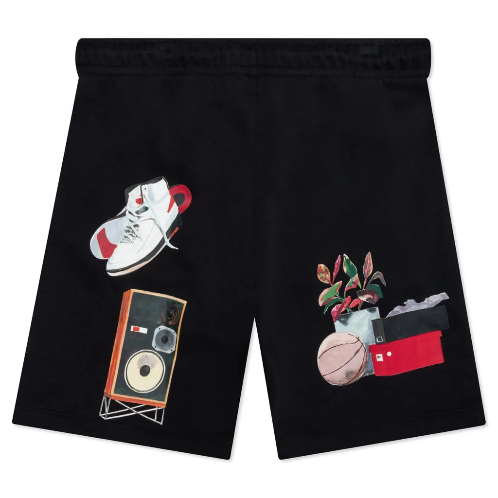 Flight Artist Series by Jacob Rochester Fleece Shorts - Black/Sail/University Red