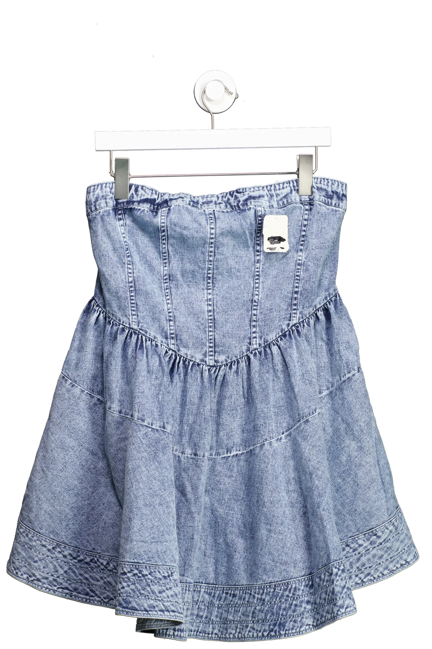 Free People Blue Candace Corset Denim Mini Dress UK M