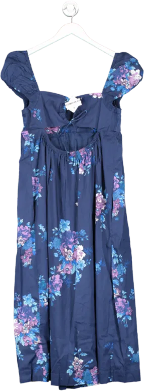 Free People Blue Linda Lou Poplin Maxi Dress UK M