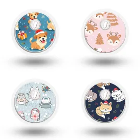 Freestyle Libre 3 sensor sticker combo pack: Cute Christmas animals