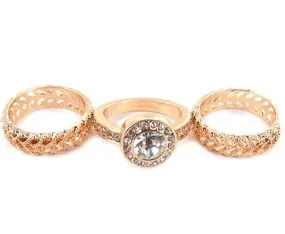 Goldtone 3 piece RING SET