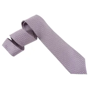 Hermes Pink and Grey Tie With Dots 645732