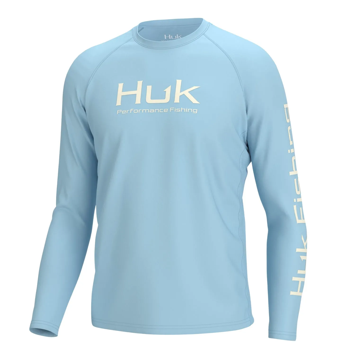 'Huk' Men's Pursuit Performance Vented Crew Neck - Crystal Blue