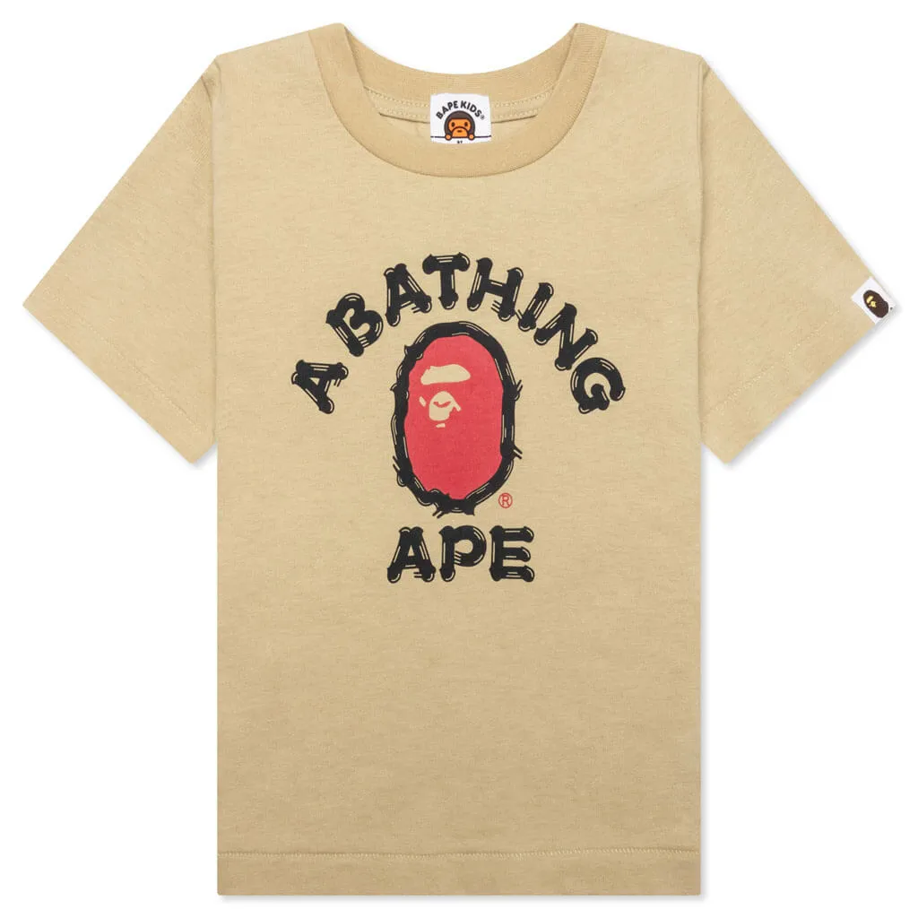 Kid's Brush College Tee - Beige