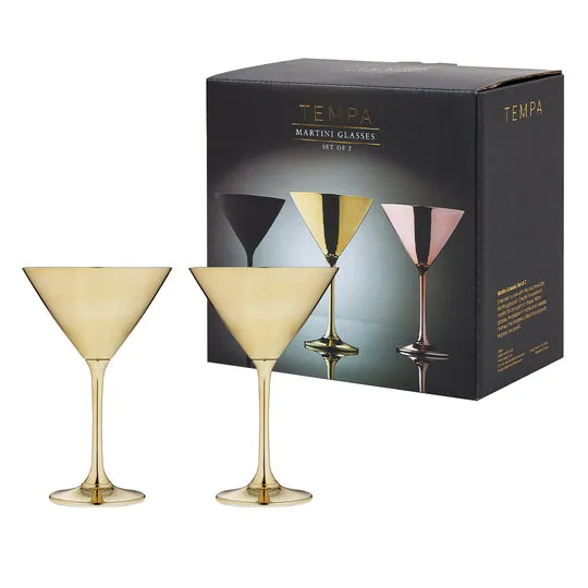 Ladelle Aurora Martini Glass Gold Set of Two