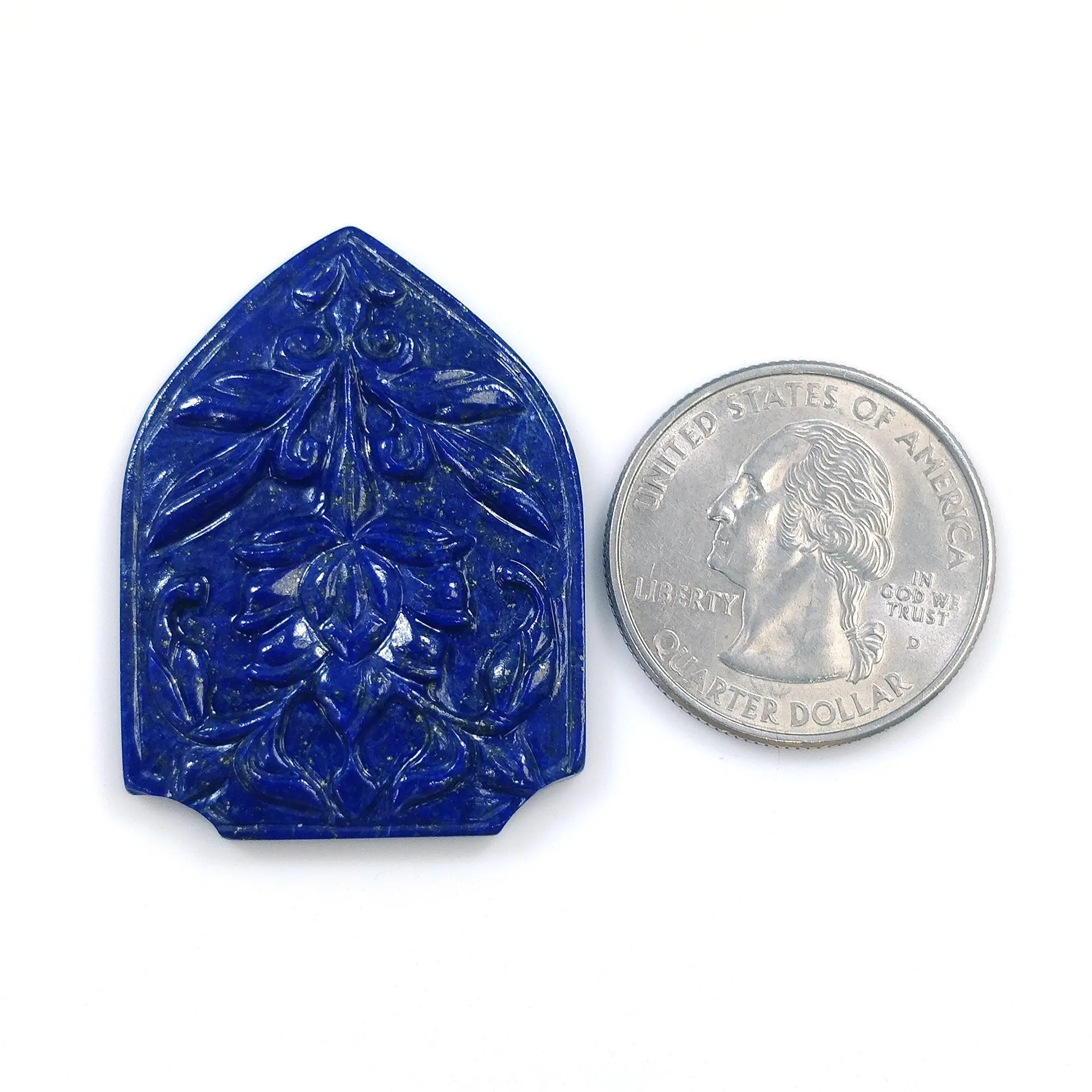 LAPIS LAZULI Gemstone Carving : 38.60cts Natural Untreated Unheated Lapis Gemstone Hand Carved Uneven Shape 38*29mm 1pc For Pendant