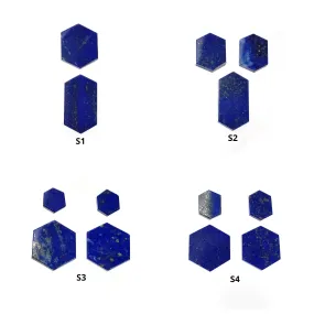 LAPIS LAZULI Gemstone Flat Slices : Natural Untreated Unheated Blue Lapis Hexagon Shape 2pcs, 3pcs, 4pcs