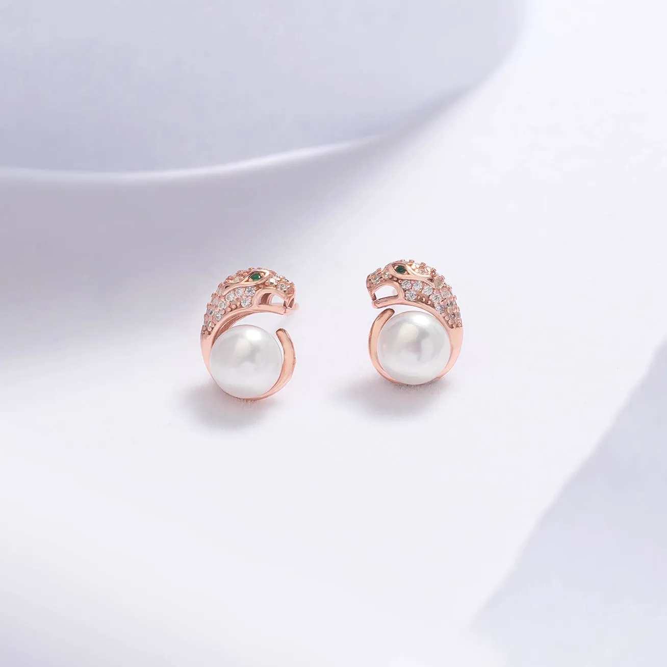 Leopard Freshwater Pearl Earrings WE00532 | SAFARI