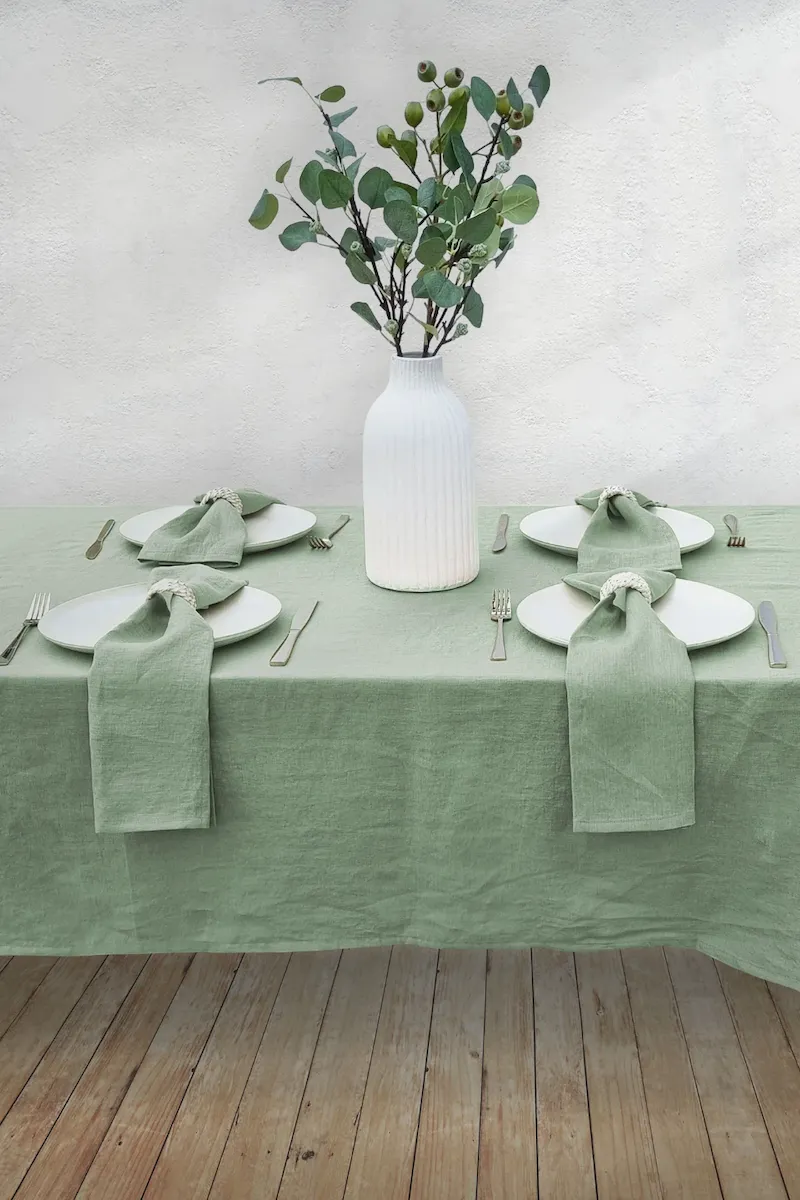 Linen Tablecloth, Mint