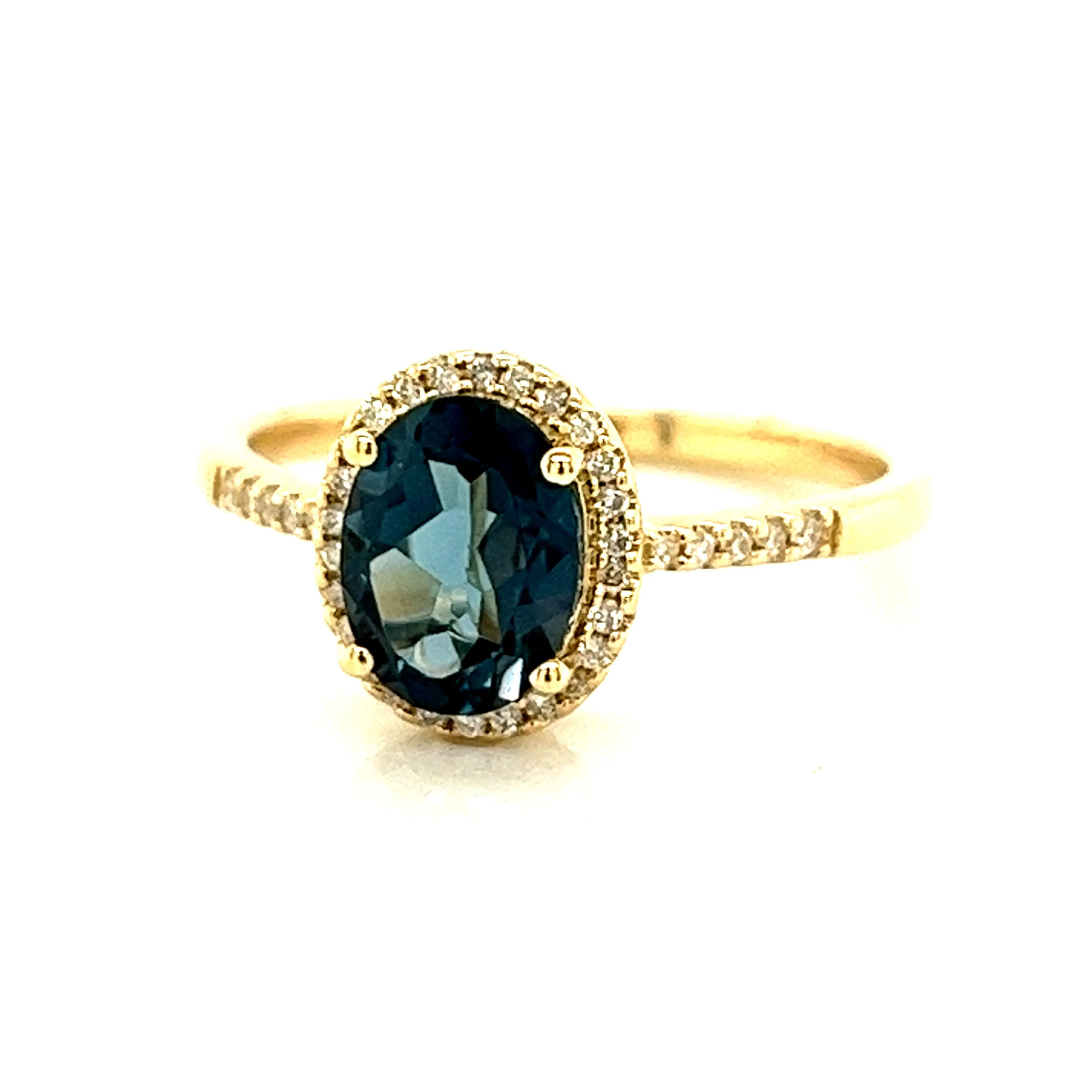 London Blue Topaz and Diamond Ring