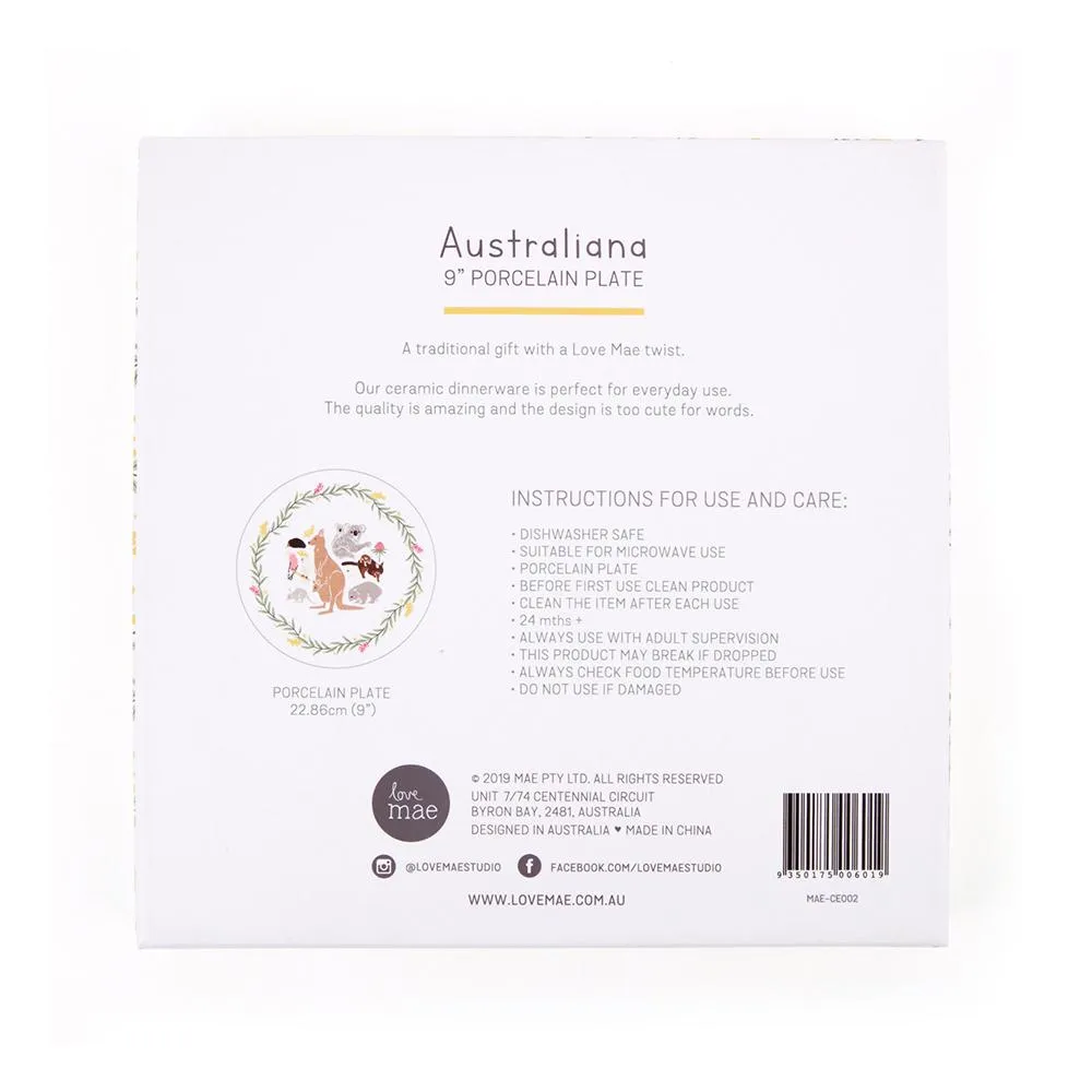 Love Mae Porcelain Plate - Australiana Christmas ** Pick Up Instore Only **