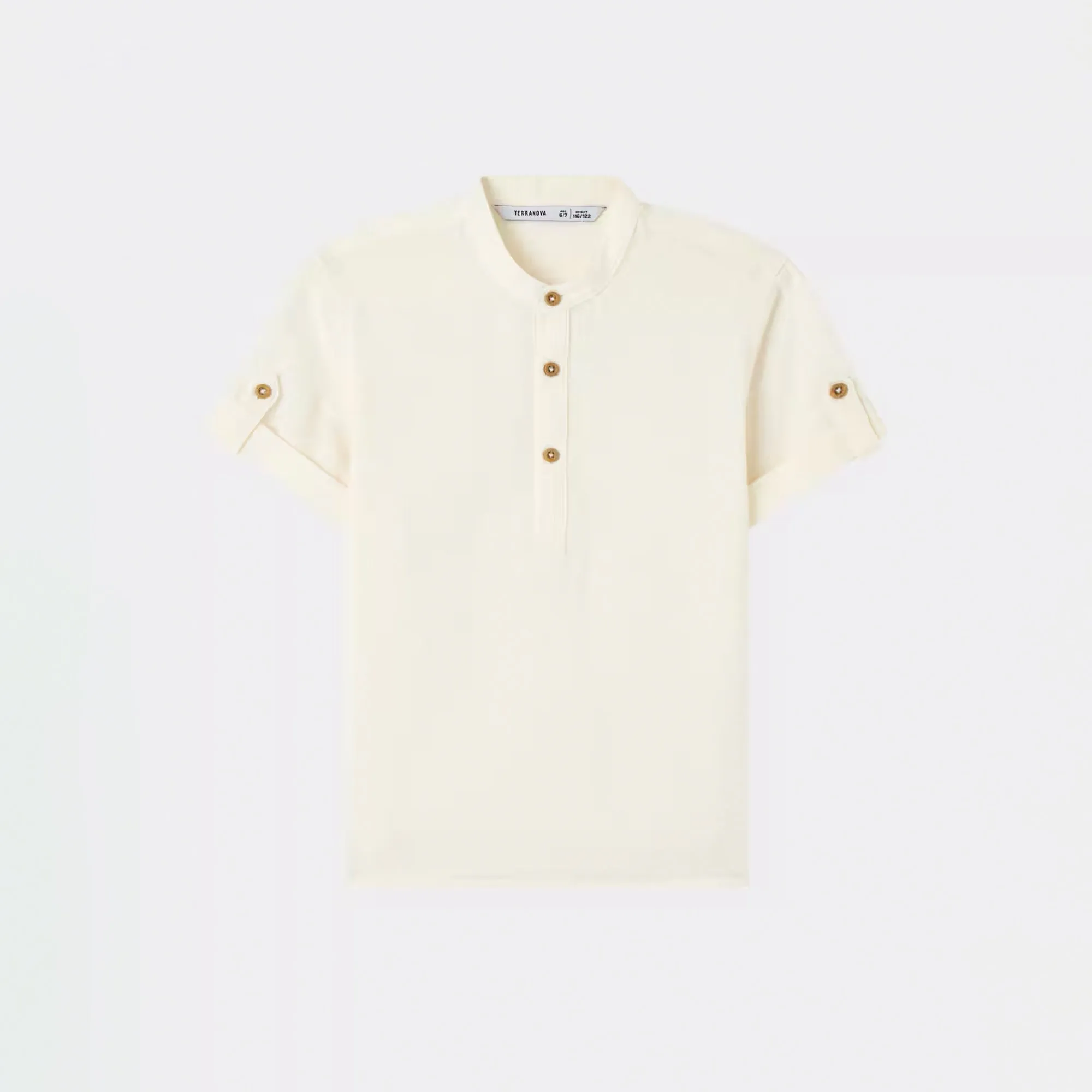 Mandarin Collar Short Sleeve Shirt