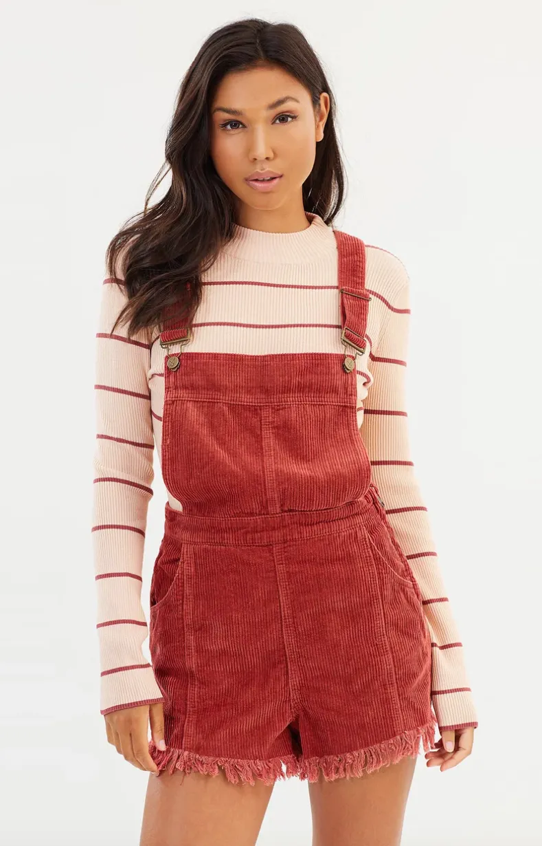 MINKPINK Empire Cord Mini Overalls