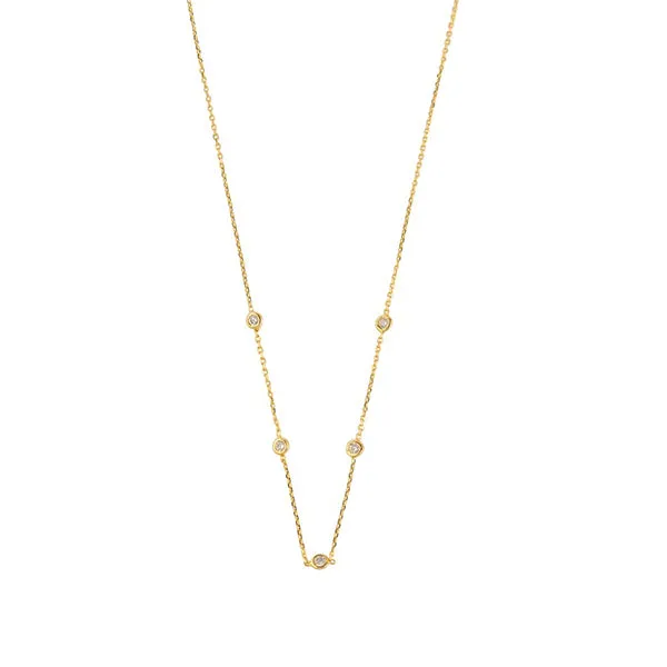 Multi Crystal Chain - Gold