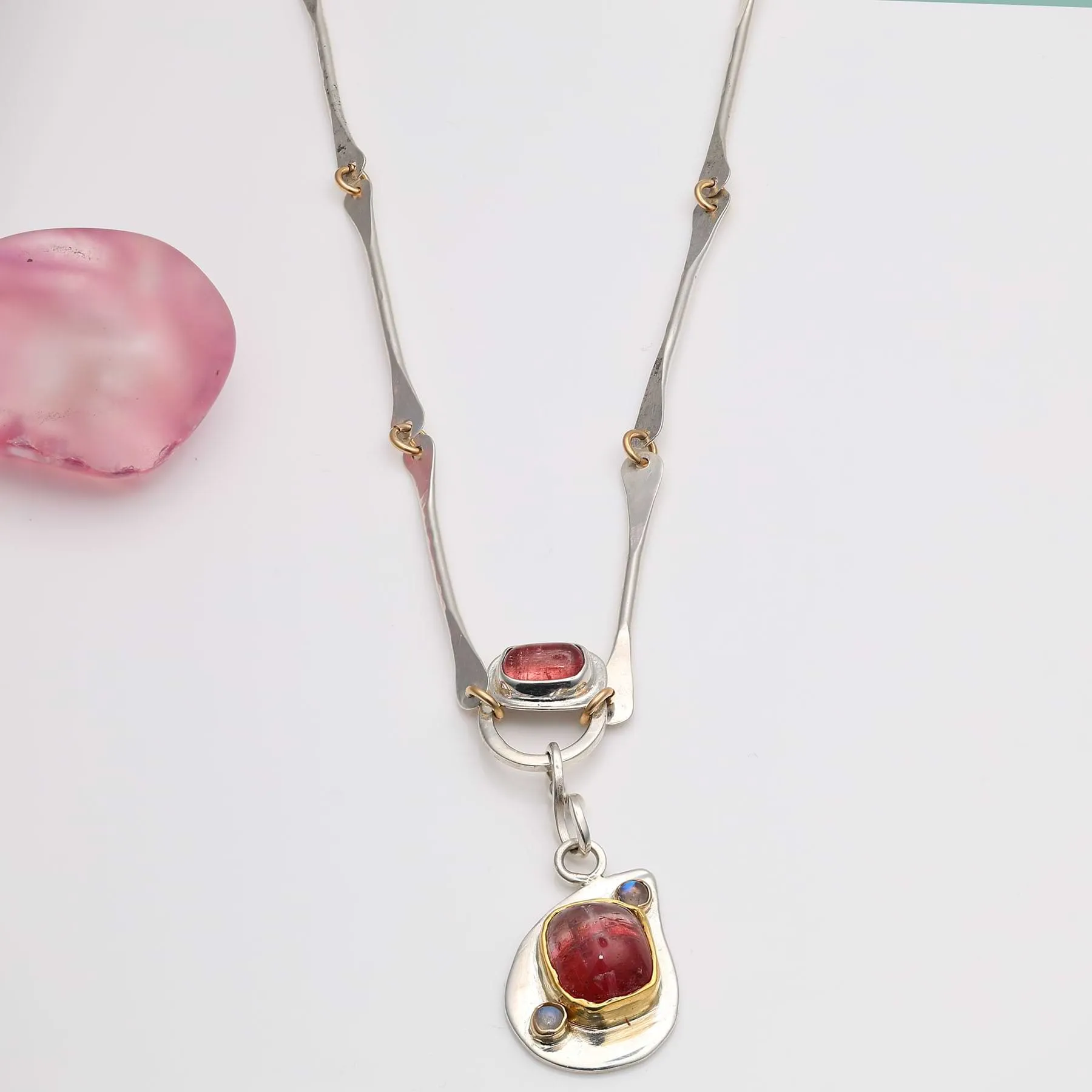 My Way - Pink Tourmaline Silver Necklace