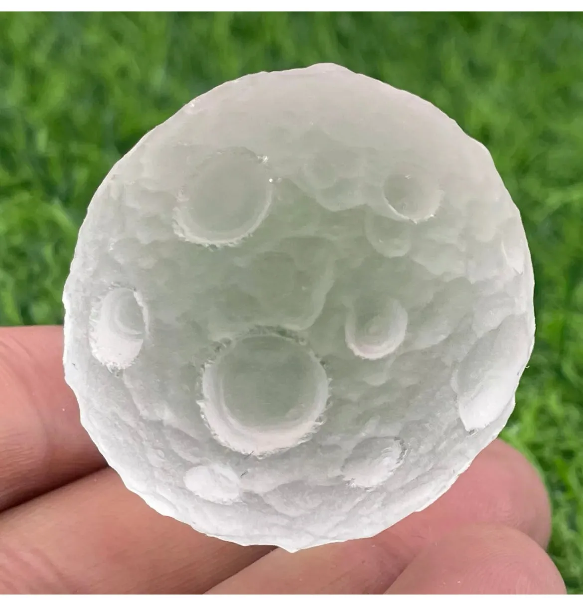 Natural Quartz gemstone cratered moom sphere