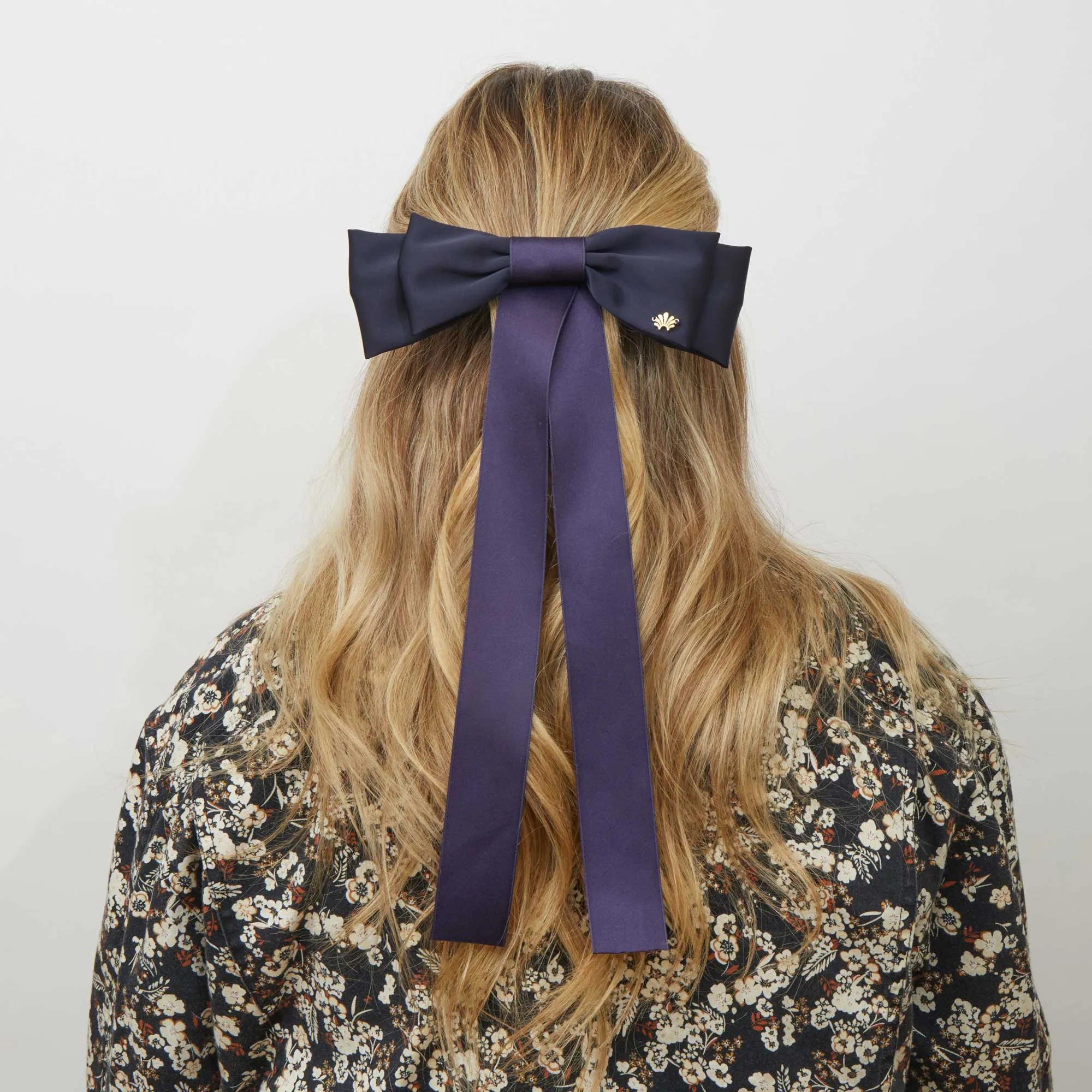 NAVY JANE BOW BARRETTE