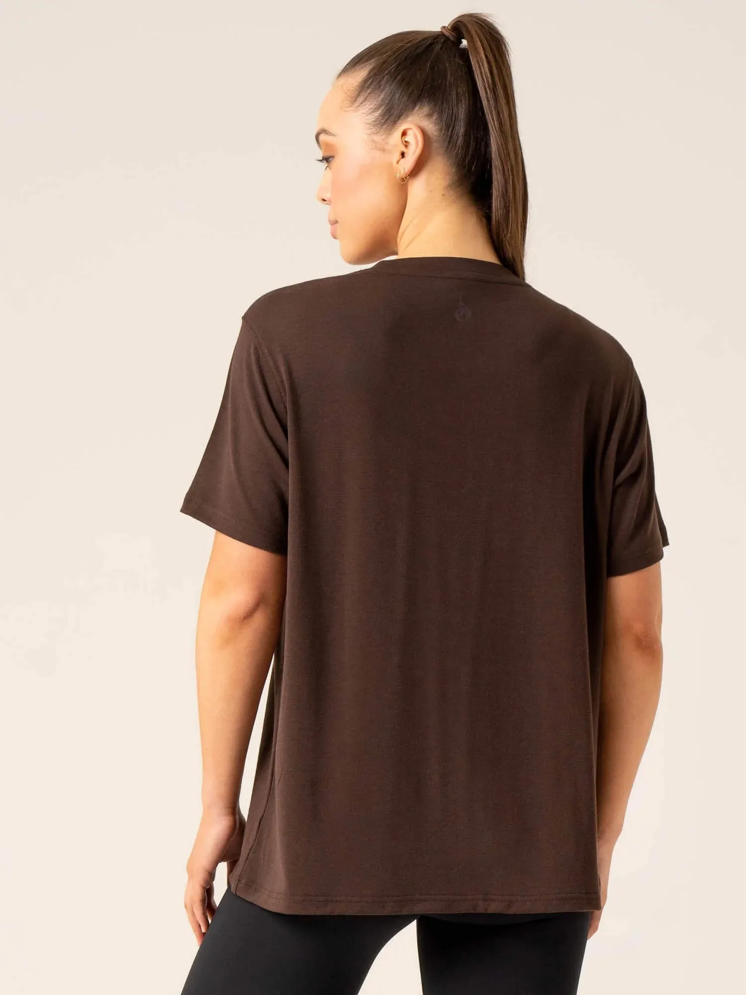 Off Side Longline T-Shirt - Chocolate