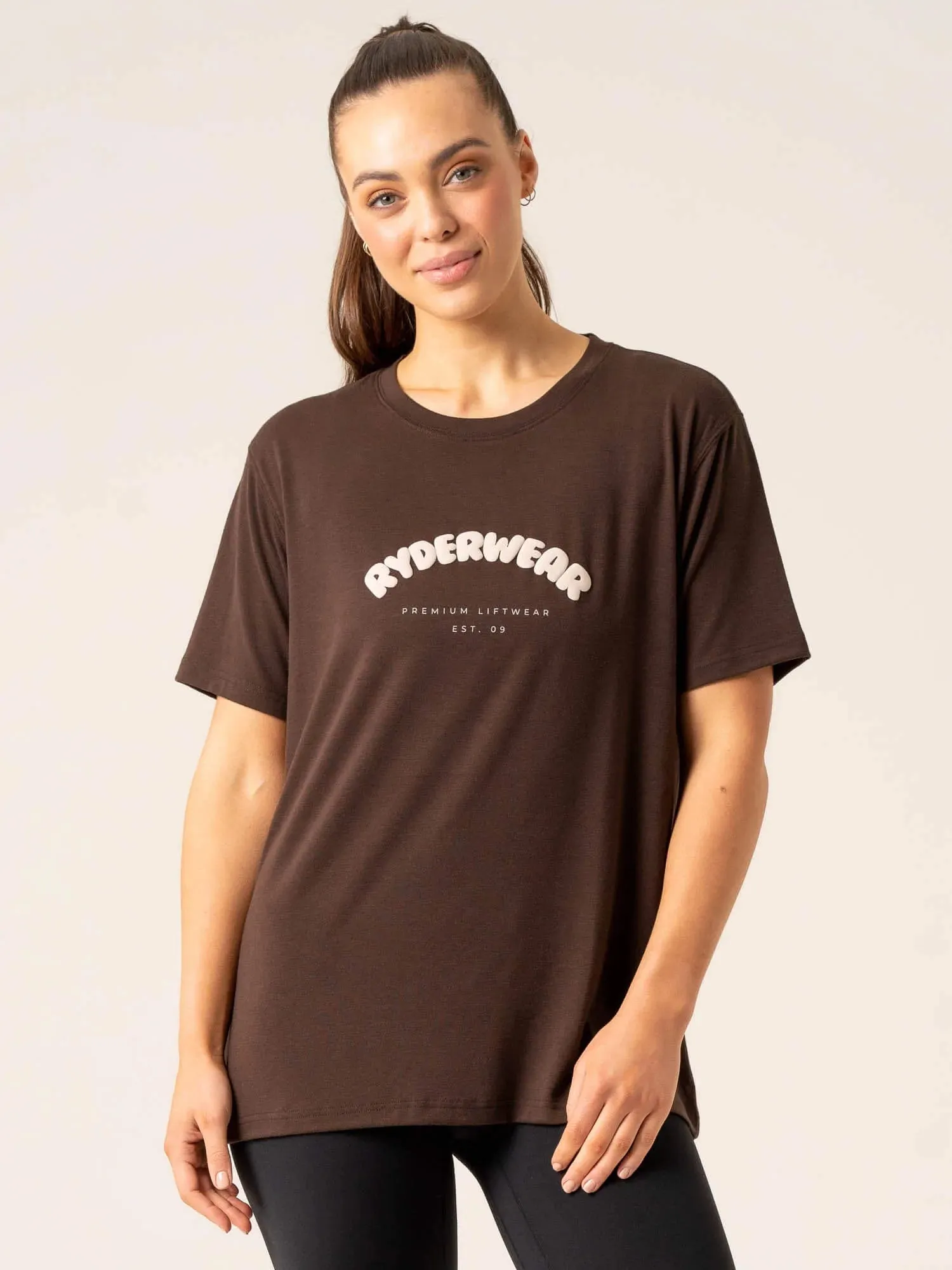 Off Side Longline T-Shirt - Chocolate