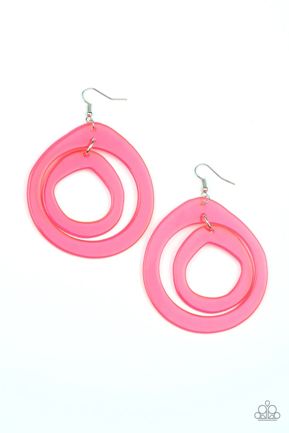 Paparazzi Earring ~ Show Your True NEONS - Pink