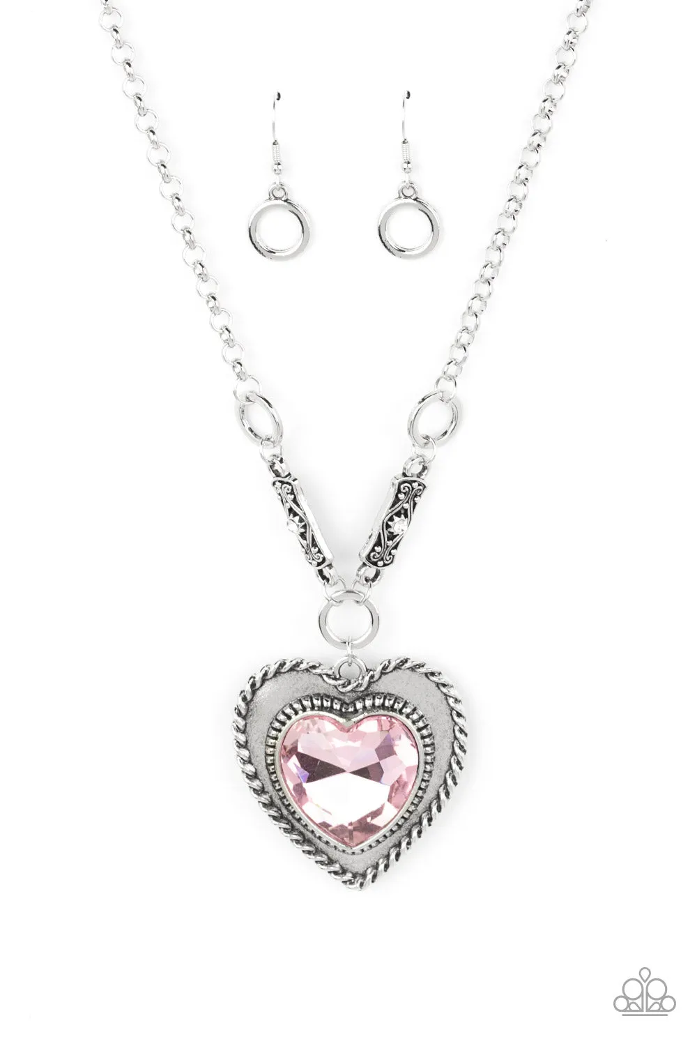 Paparazzi Heart Full of Fabulous - Pink Heart Gem Necklace