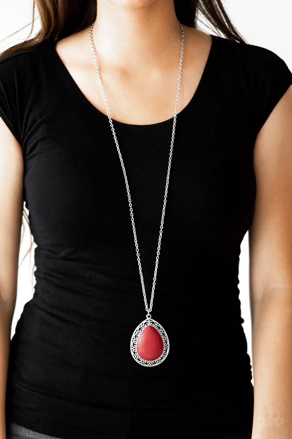 Paparazzi Necklace Full Frontier - Red Necklace