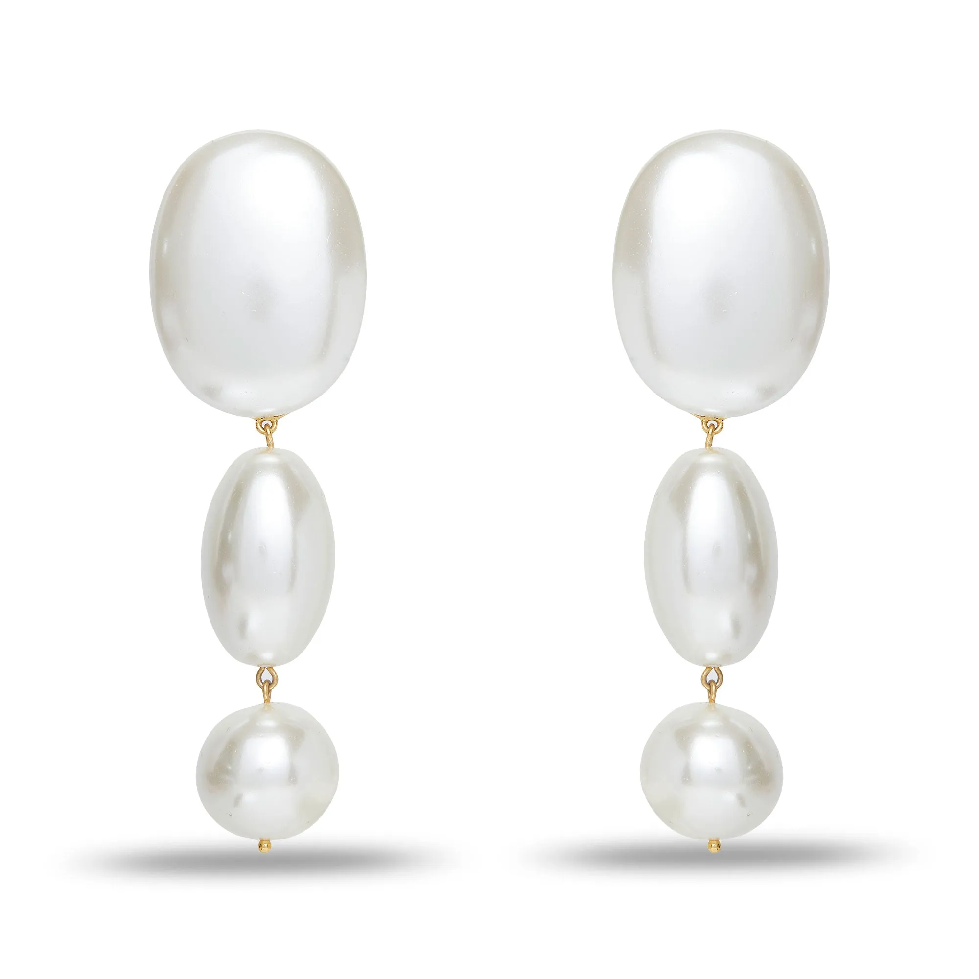 PEARL LINEAR BUBBLE EARRINGS