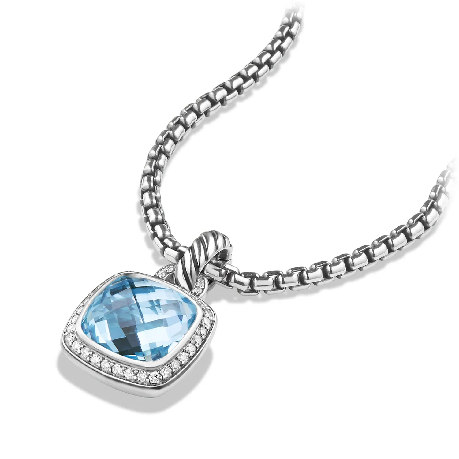 Pendant with Blue Topaz and Diamonds