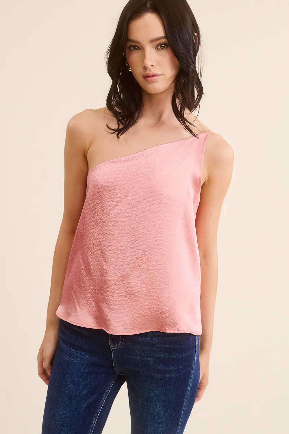 Pink One-Shoulder Top