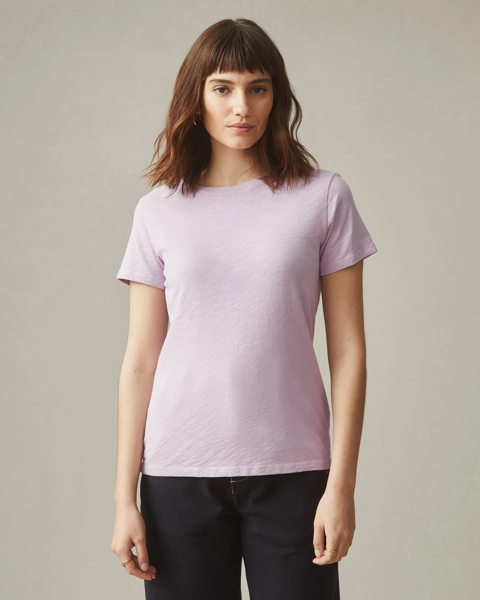 Premium Slub Crew Tee - Lavender Frost