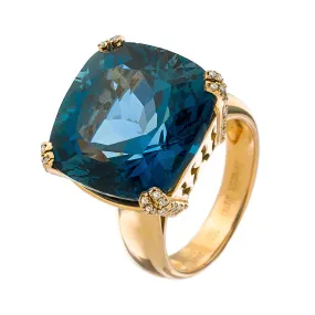 Reid Ring Rose Gold London Blue Topaz