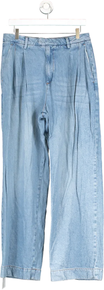 River Island Blue Wide Leg Jeans UK 14