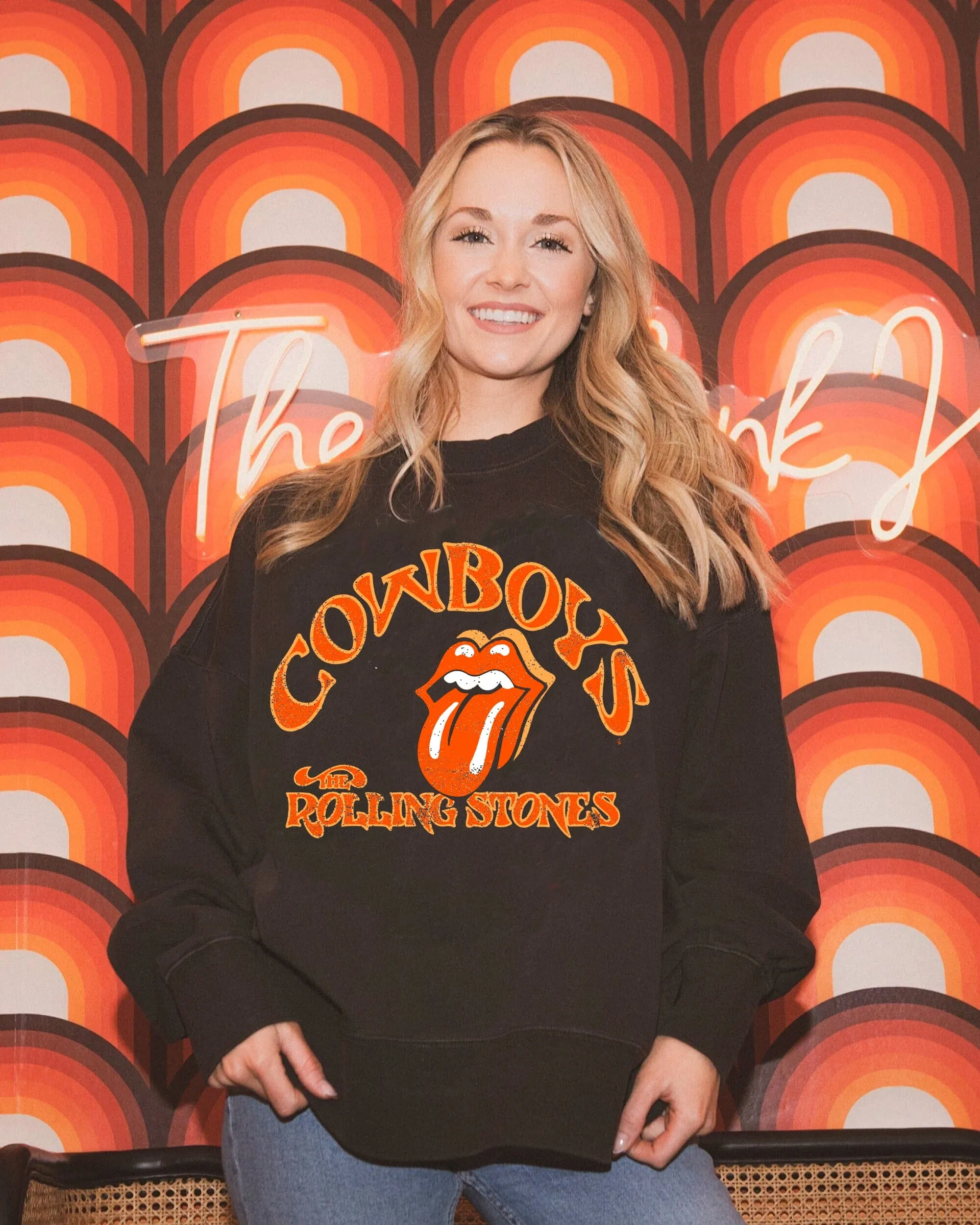 Rolling Stones OSU Psych Smoke Oversized Crew Sweatshirt