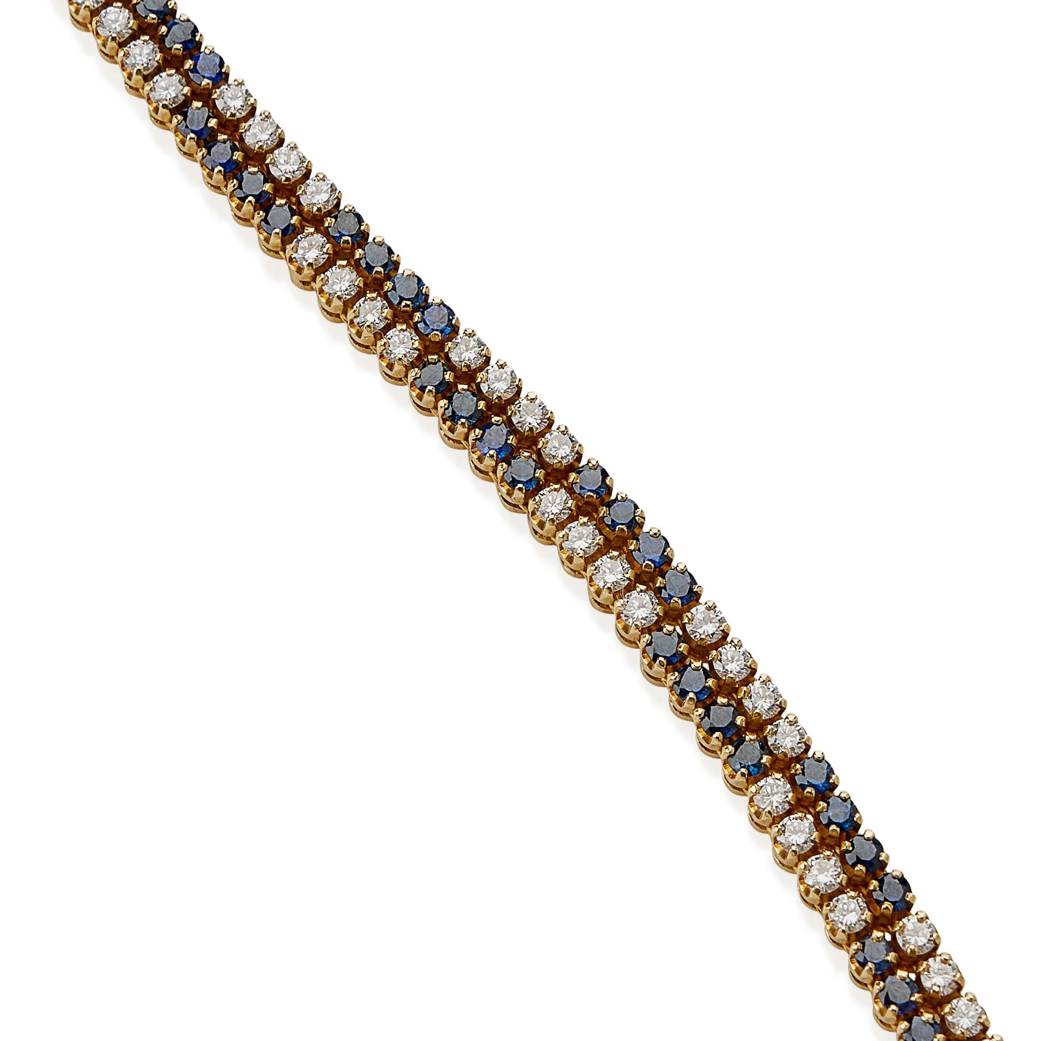 Sapphire and Diamond Double Line Bracelet