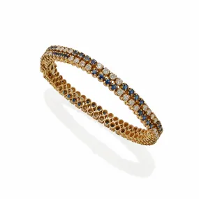 Sapphire and Diamond Double Line Bracelet