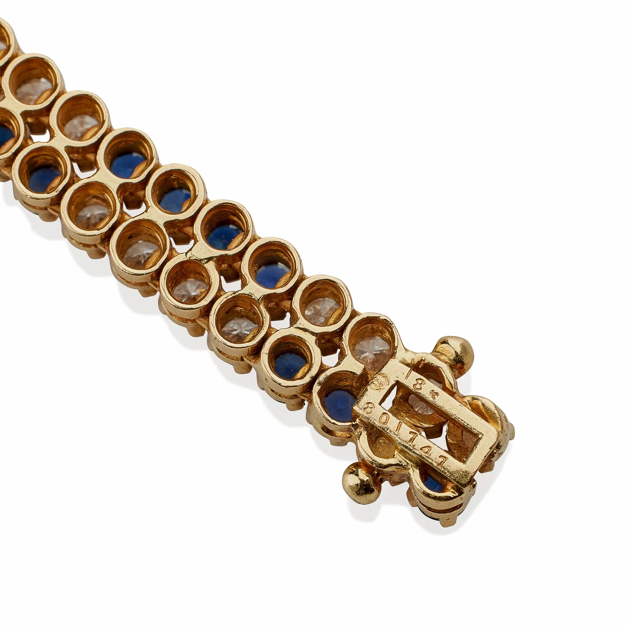 Sapphire and Diamond Double Line Bracelet