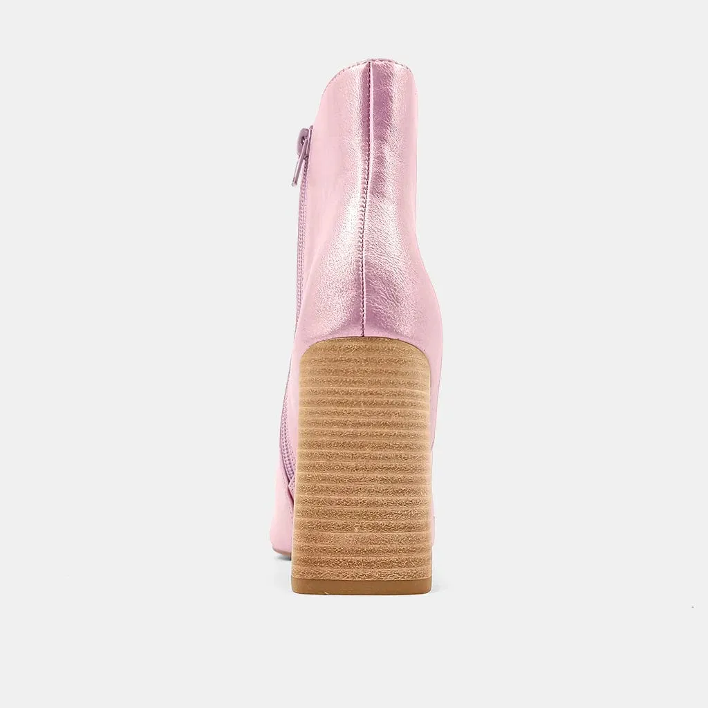 Shu Shop Pink Metallic Veronica Bootie