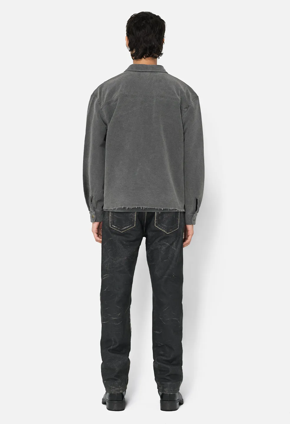 Solid Hemi Oversized Shirt / Washed Black