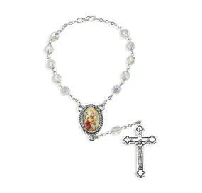 St. Christopher Auto Rosary - Crystal