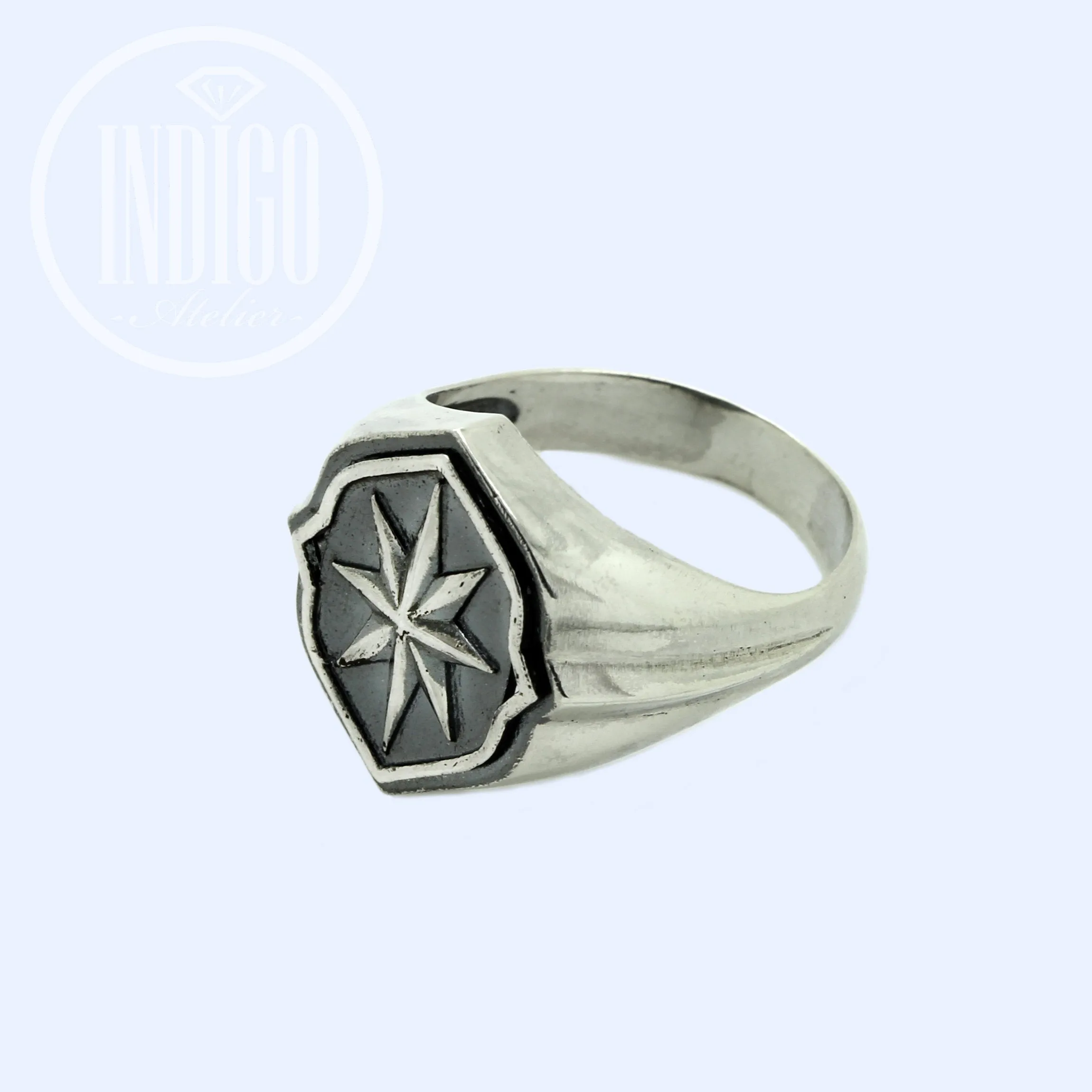 Star of Bethlehem Symbol Unisex Men's Women Ring Silver 925