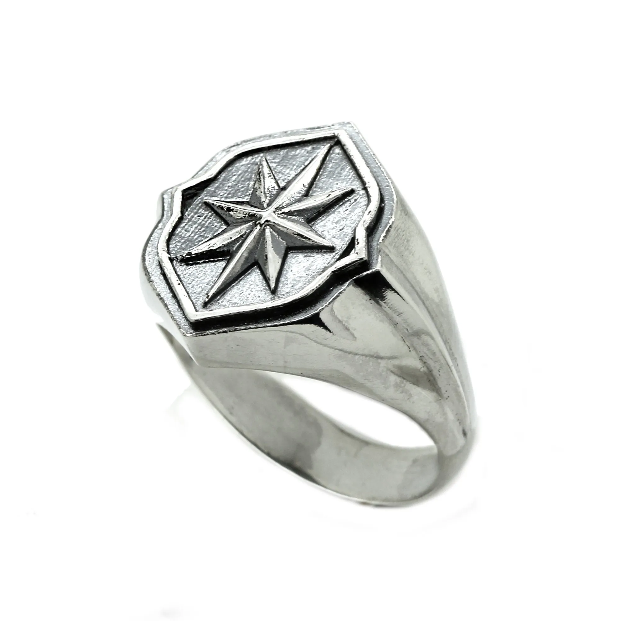 Star of Bethlehem Symbol Unisex Men's Women Ring Silver 925