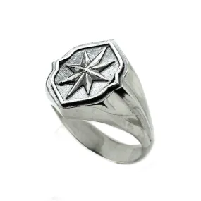 Star of Bethlehem Symbol Unisex Men's Women Ring Silver 925