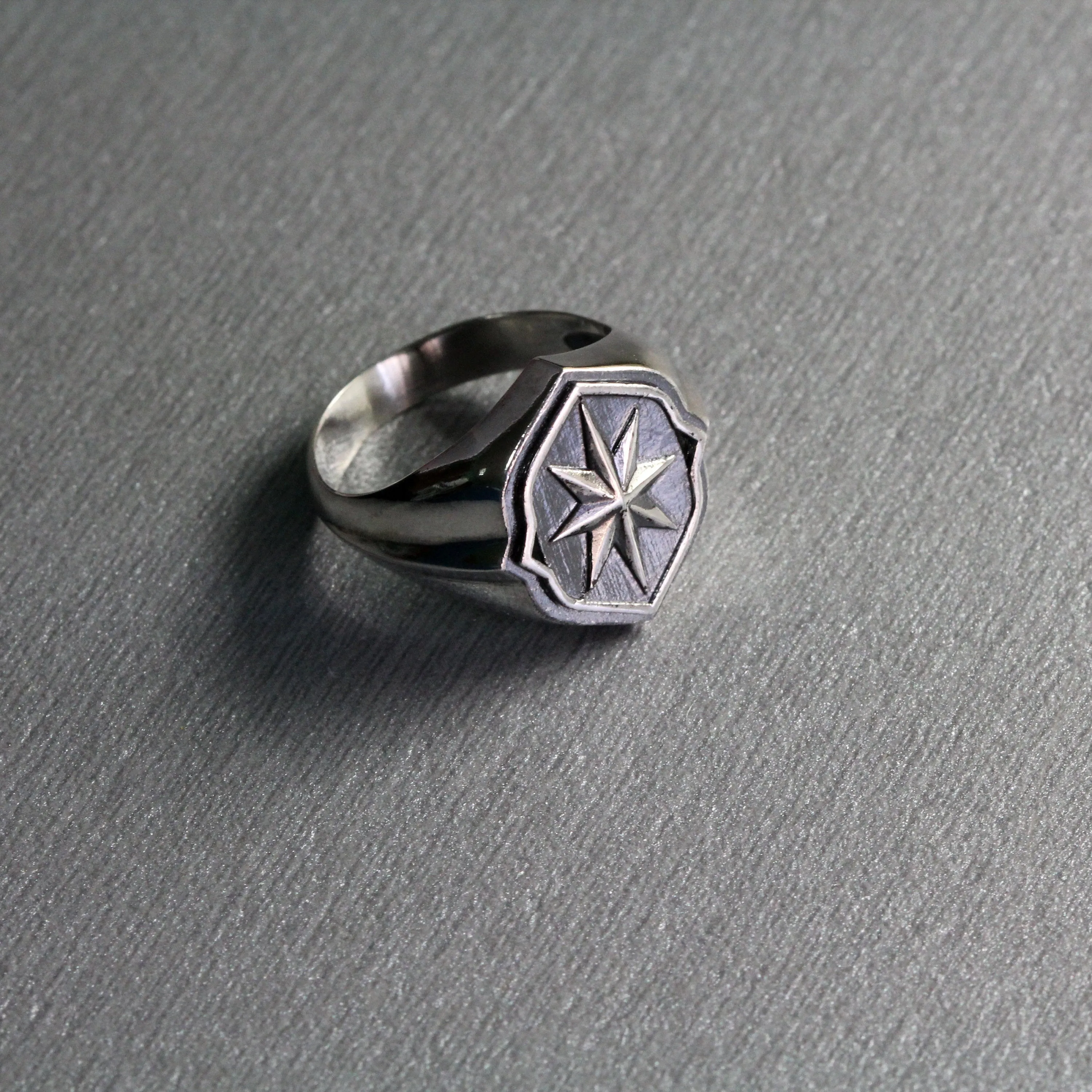 Star of Bethlehem Symbol Unisex Men's Women Ring Silver 925