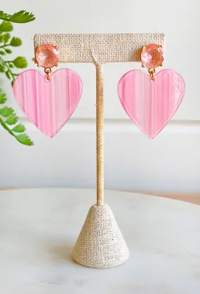 Stealing Hearts Earrings in Pink