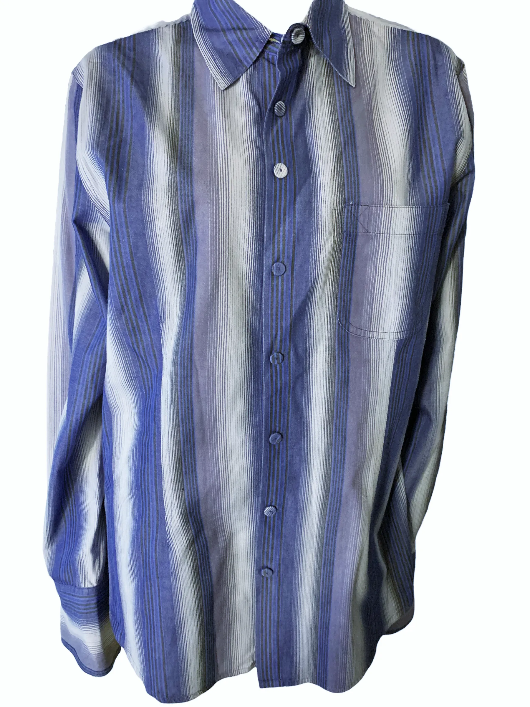 Striped long sleeve button down shirt