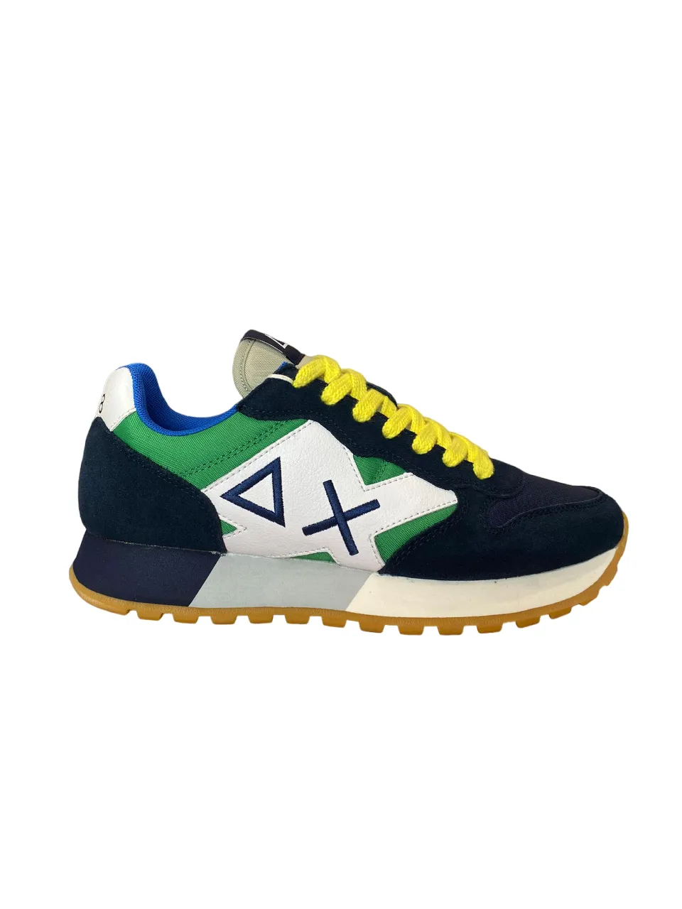 Sun68 men's sneakers Jaki Tricolors Z33112 0788 navy blue-lawn green