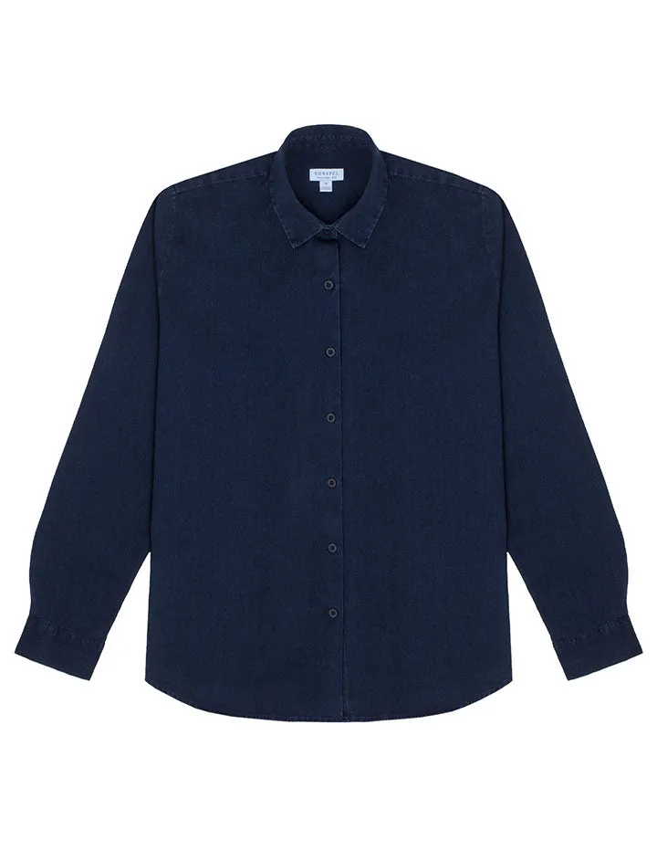 Sunspel Womens Denim Shirt Indigo