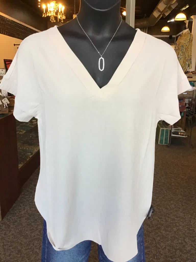 Tan V Neck Air Flow Shirt - Small to 3X