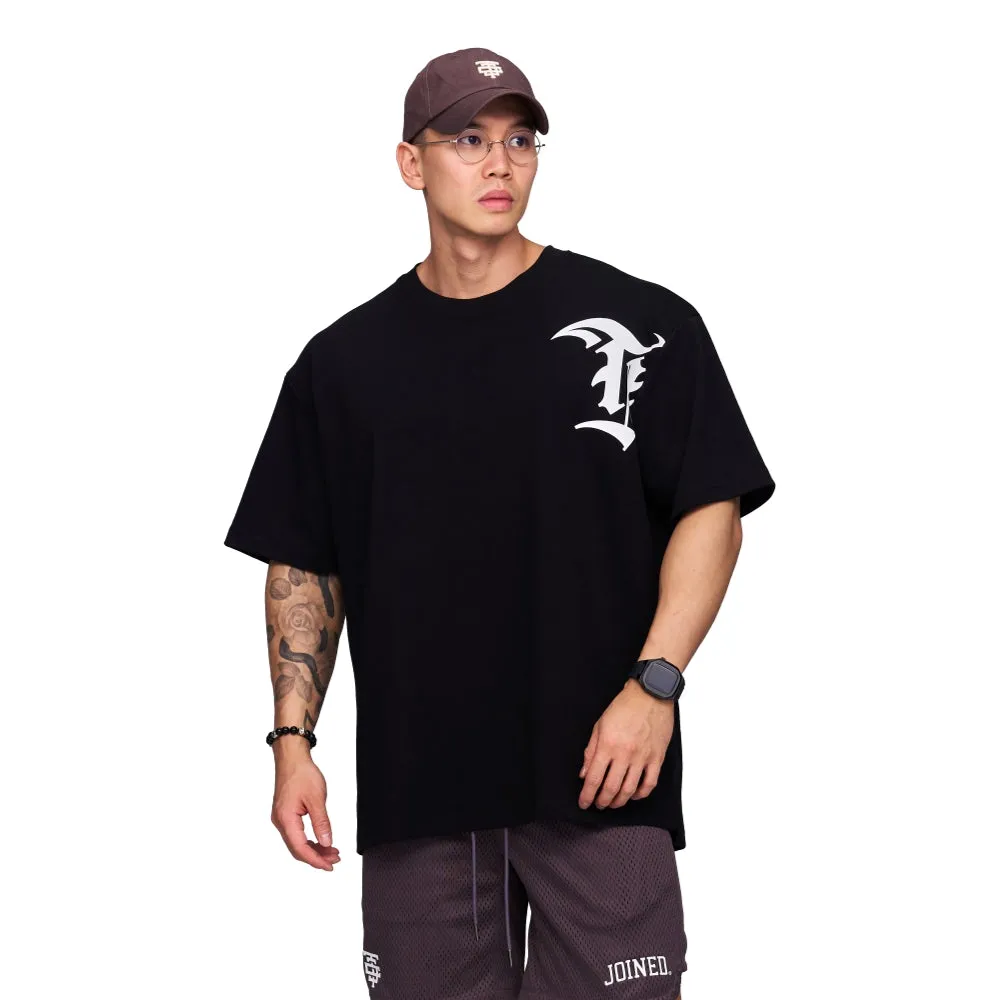 TEAMJOINED TJTC TJ GOTHIC LOGO HEAVY OVERSIZED-BLACK